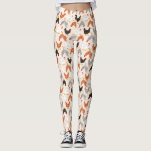Leggings Poulets mignons sur le beige léger