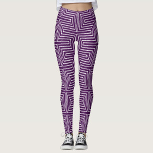 Leggings Poupée d'aubergine et Maze blanc Vêtements de boue