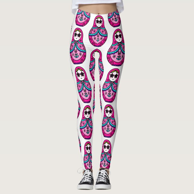 Leggings poupée russe rose (Devant)