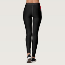 Leggings pour femmes noires avec design de perroqu