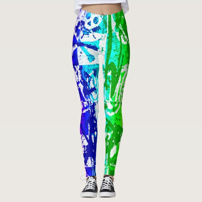 Leggings pour graffitis arc-en-ciel (Devant)