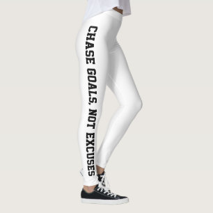 Leggings Pourchasser les objectifs, pas Excuser le blanc
