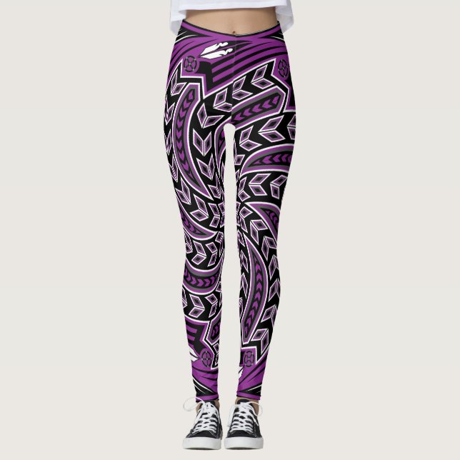Leggings Pourpre d'esprit de vent (Devant)