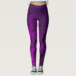 Leggings Pourpre linéaire d'explosion - guêtres