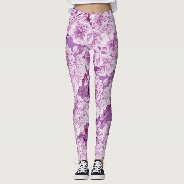 Leggings Poussée à fleur à double fleur (Devant)