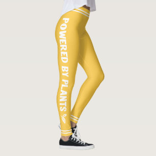 Leggings Powered by plante Vegan jaune vif minimal