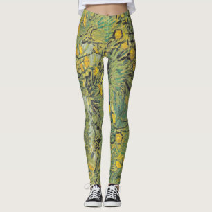 Leggings Prairie jaune de Van Gogh - Art floral classique