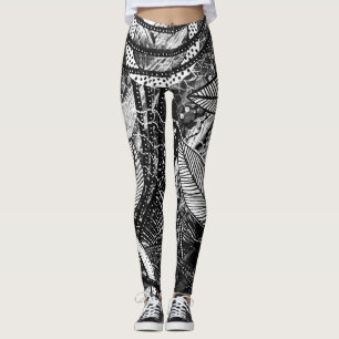 Leggings Presque partout 1 Art en couches noir et blanc