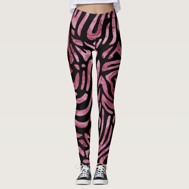 Leggings Presses Zebra Rose Dusty (Devant)