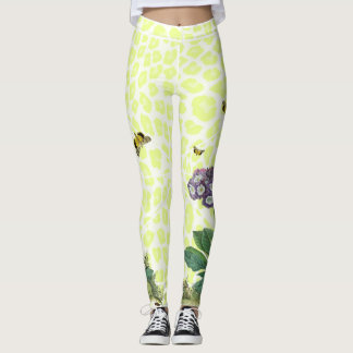 Leggings Primevère de lavande sur des guêtres de guépard