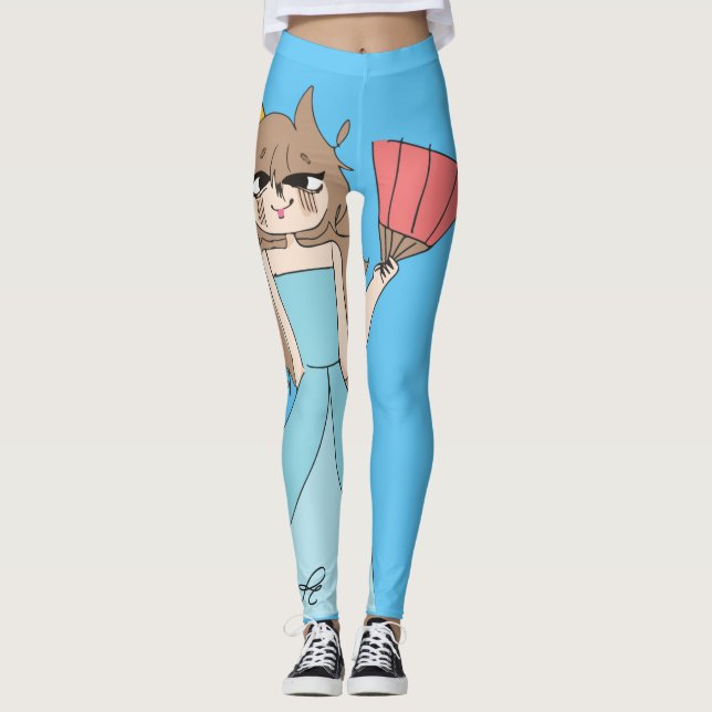 Leggings Princesse avec dessin mignon de ventilateur (Devant)
