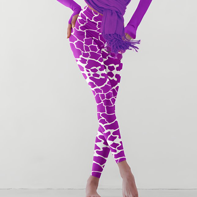 Leggings Print de Purple Giraffe (Créateur téléchargé)
