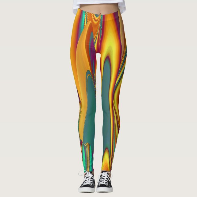 Leggings Printemps Été Automne Fleurs Magie (Devant)