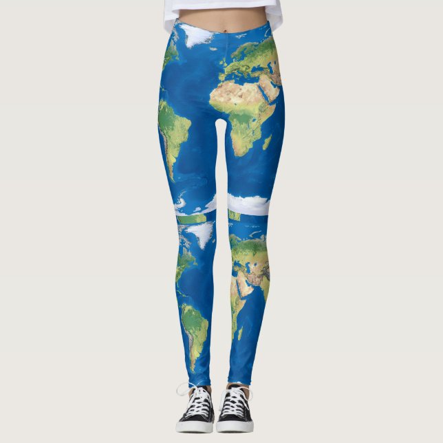 Leggings Projection de la carte du monde artistique (Devant)