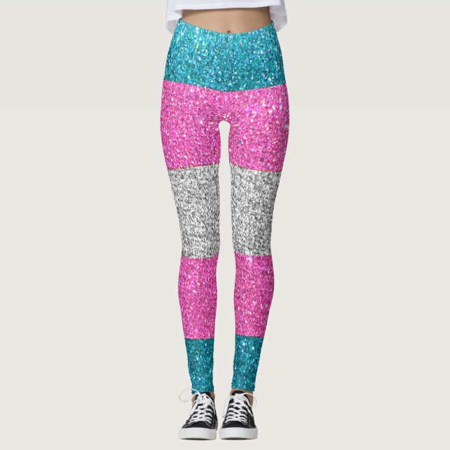 Leggings Protéger Trans Parties scintillant LGBTQ Queer Mod (Devant)