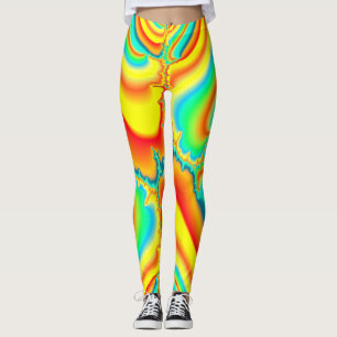 Leggings Psychédélique fractale colorée personnalisée
