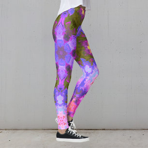 Leggings Psychédélique Mandala Fleur violet et bleu