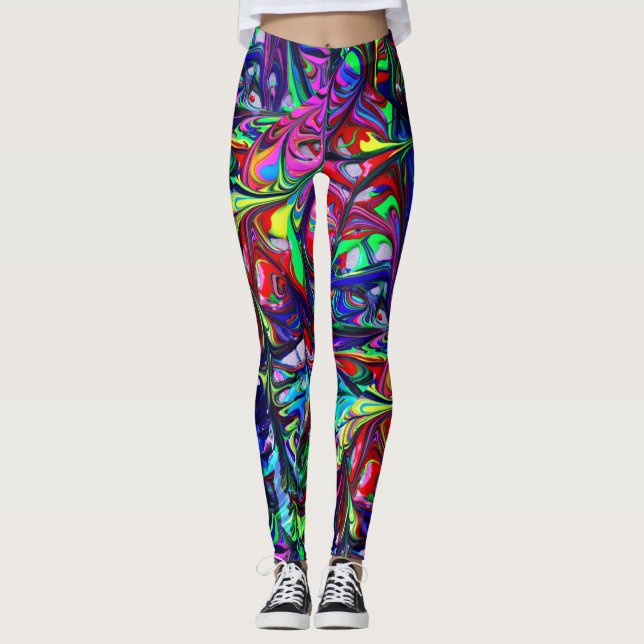 Leggings psychédéliques - Leggings colorés DYE (Devant)