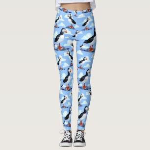 Leggings Puffin Cute Oiseau de mer Atlantique
