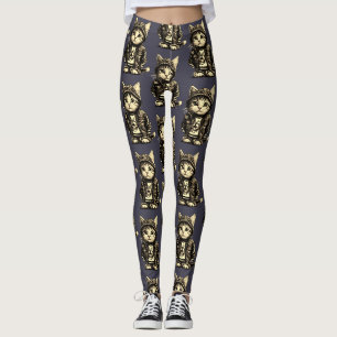 Leggings Punk Rock Kitten Cute Cat Design
