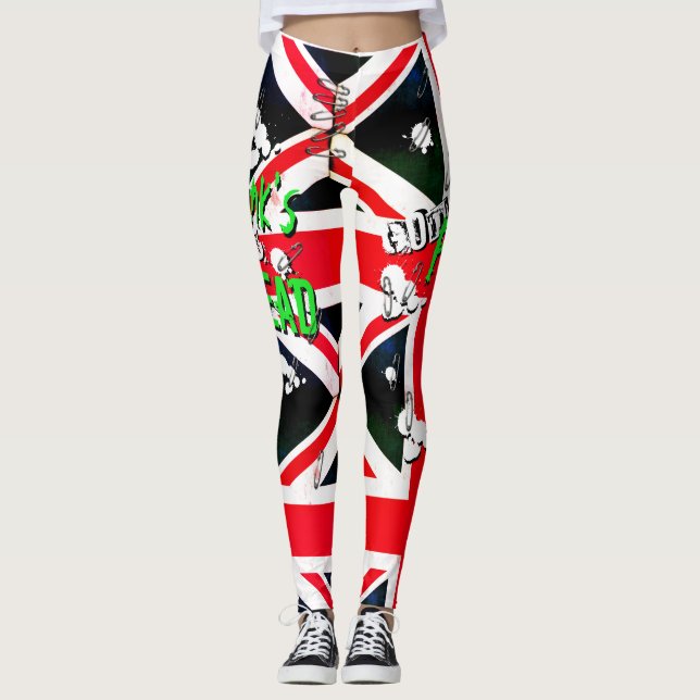 Leggings Punks pas mort Dieu sauve Punks Grunge Union Jack (Devant)