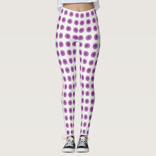 Leggings Purple Bullseye Cible Polka Point Cercles ronds