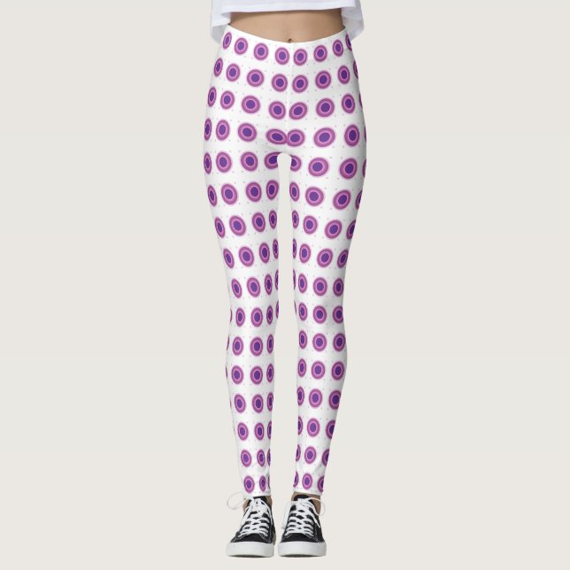 Leggings Purple Bullseye Cible Polka Point Cercles ronds (Devant)