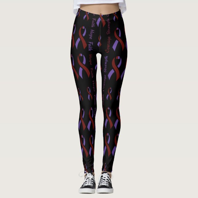 Leggings Purple/Maroon Hope Faith Force Courage...Arachn (Devant)