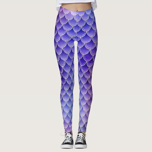 Leggings Purple mermaid glow (Devant)