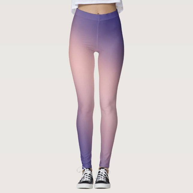 Leggings Purple rose clair de lune ombre effet (Devant)