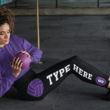 Purple Volleyball personnalisé Nom de l'équipe et 