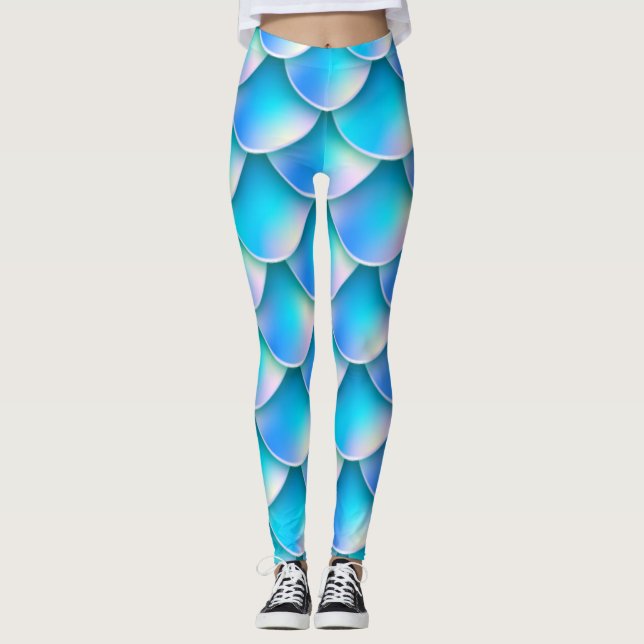 Leggings queue de sirène bleue (Devant)