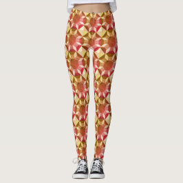Leggings - Quiltmuster in Rot und Gelb