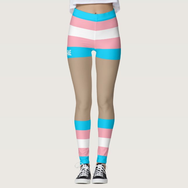 Leggings Raccourcis et pattes de la Trans Pride (Devant)