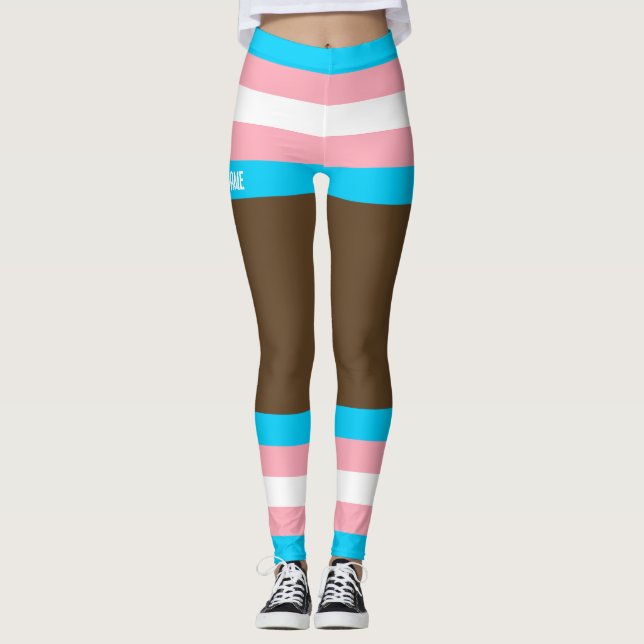 Leggings Raccourcis et pattes de la Trans Pride (Devant)