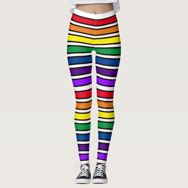 Leggings - Rainbow-farbene Bars (Vorderseite)