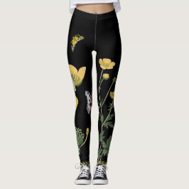 Leggings Ranunculus sur les guêtres noires