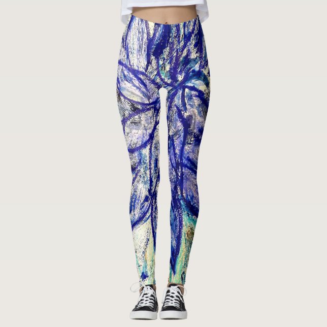 Leggings Rare Blue Dalhia (Vorderseite)