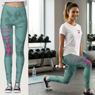 Leggings Raspberry Teal Flourished Fitness & Nutrition