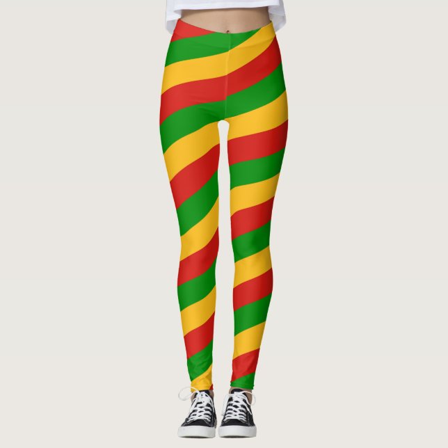 Leggings RASTAFARI DRAPEAU COULEURS rayures + vos idées (Devant)