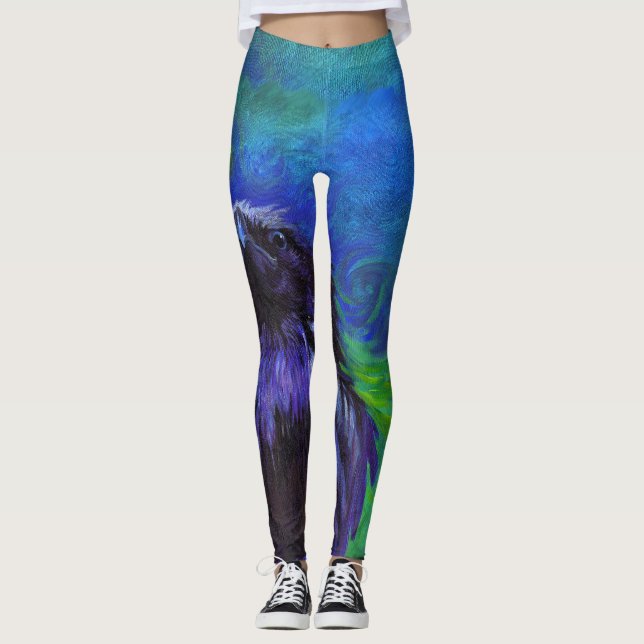 Leggings Raven avec des guêtres d'une attitude (Devant)