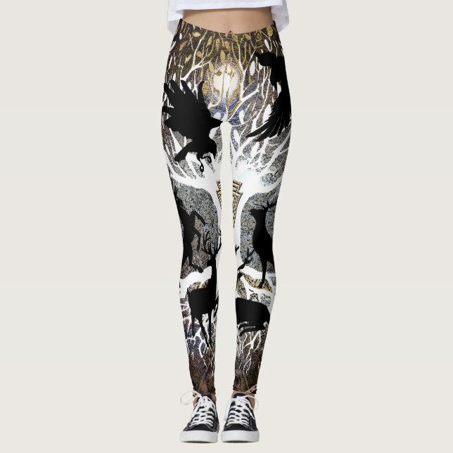 Leggings Ravens des guêtres d'Odin (Devant)