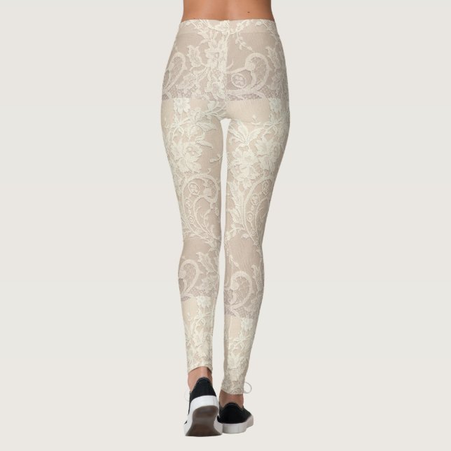 Leggings rayés beiges (Dos)