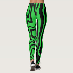 Leggings rayés noir et vert - Choisir la couleur