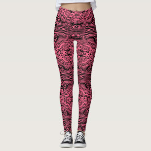 Leggings rayés roses noirs avec couleur personnali