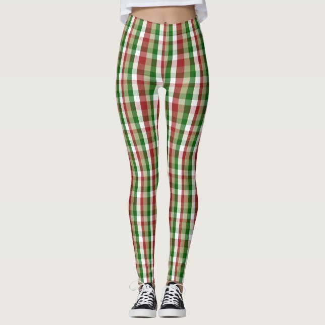 Leggings rayés Rouge Et Blanc (Devant)