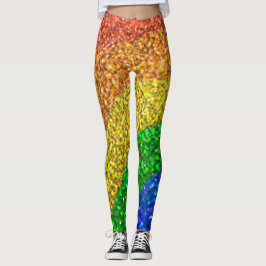 Leggings rayonnants arc-en-ciel