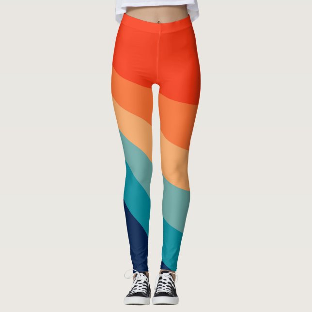 Leggings Rayons solaires rétro colorés (Devant)