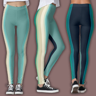 Leggings Rayure Athlétique   Double Ton
