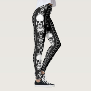 Leggings Rayure gothique baroque de crâne